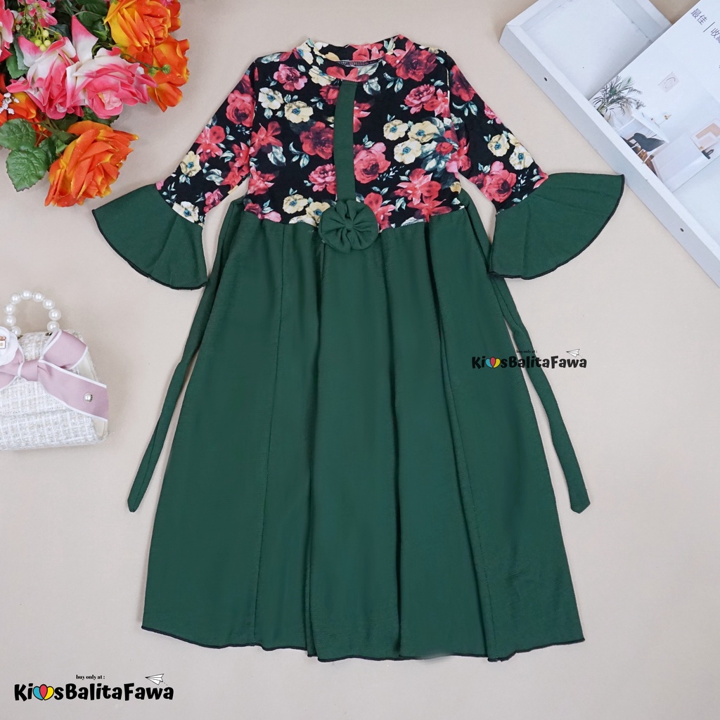 Gamis Farissa 4-6 Tahun / Dress Muslimah Ngaji Anak Perempuan Long Syar’i Baju Anak Muslim Panjang