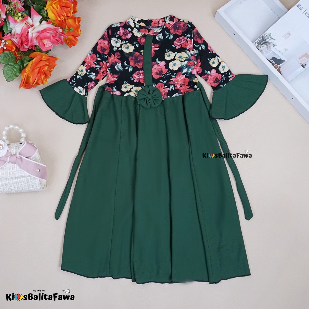 Gamis Farissa 4-6 Tahun / Dress Muslimah Ngaji Anak Perempuan Long Syar’i Baju Anak Muslim Panjang