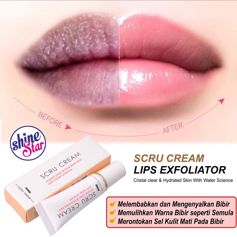 SHINE STAR - BISA COD - SCRU ORIGINAL CREAM PELEMBAB BIBIR KERING DAN BIBIR PECAH MEMBUAT BIBIR JADI CERAH