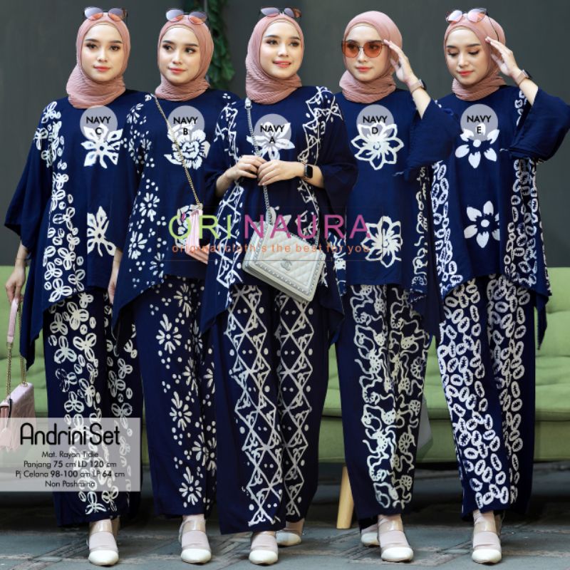 ANDRINI SET ORI NAURA / SETELAN BLOUSE DAN KULOT BATIK JUMBO / SETELAN KATUN RAYON JUMBO / SETCEL
