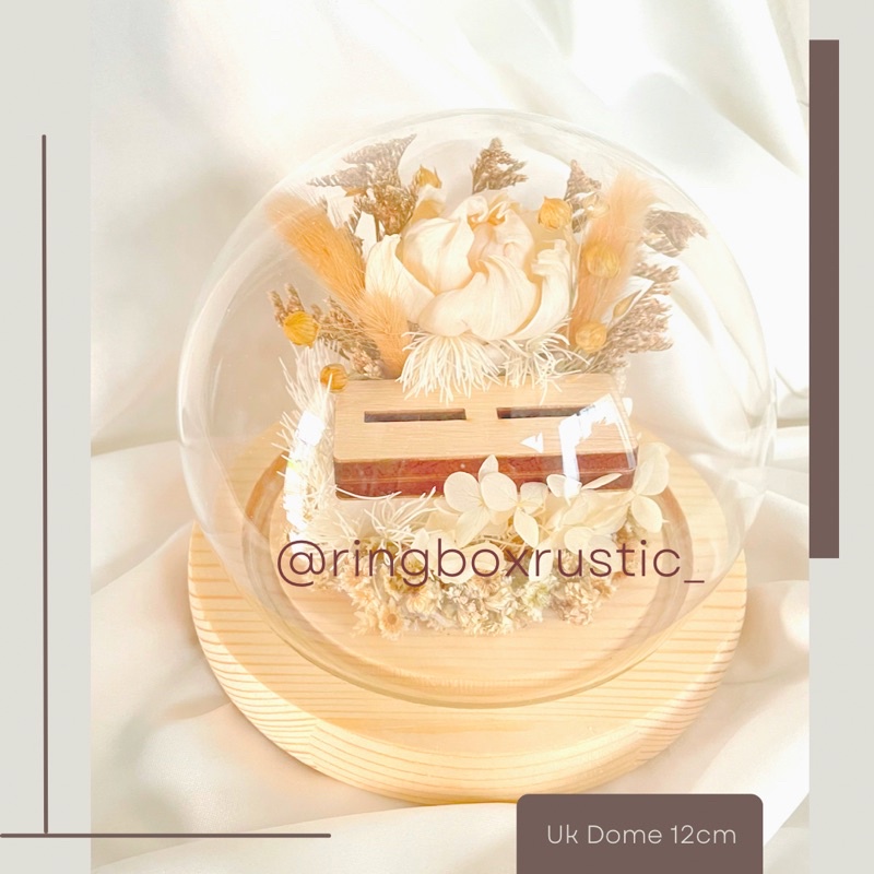 Glass Dome RingboxRustic cincin Free Inisial dan free Handlattering
