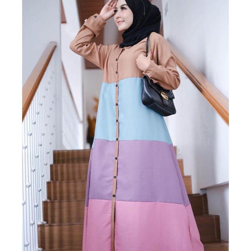 (MURAH) GAMIS PELANGI // GAMIS TRISMI 3 WARNA