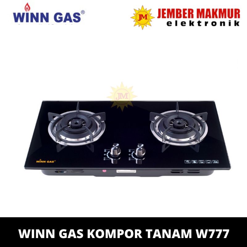 WINN GAS Kompor Tanam  W 777 pengaman gas bocor 2 Tungku burner kuningan