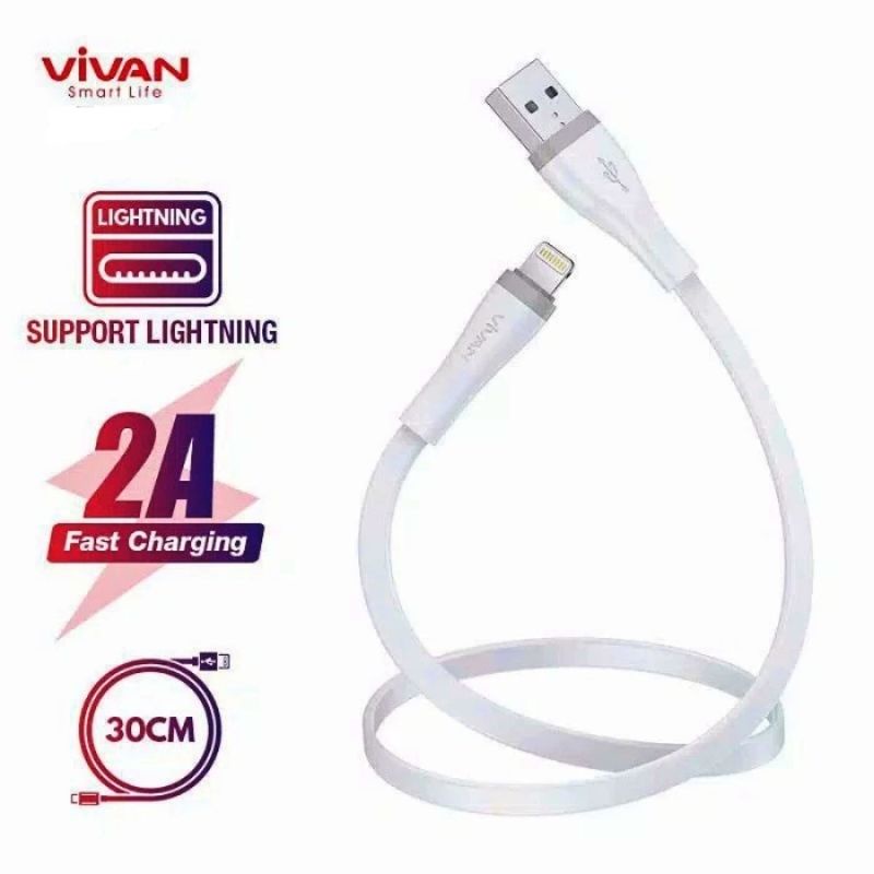 (VIVAN L30s) Kabel data Usb Lightning 30cm Kabel PowerBank Usb lightning Fast Charging 2A