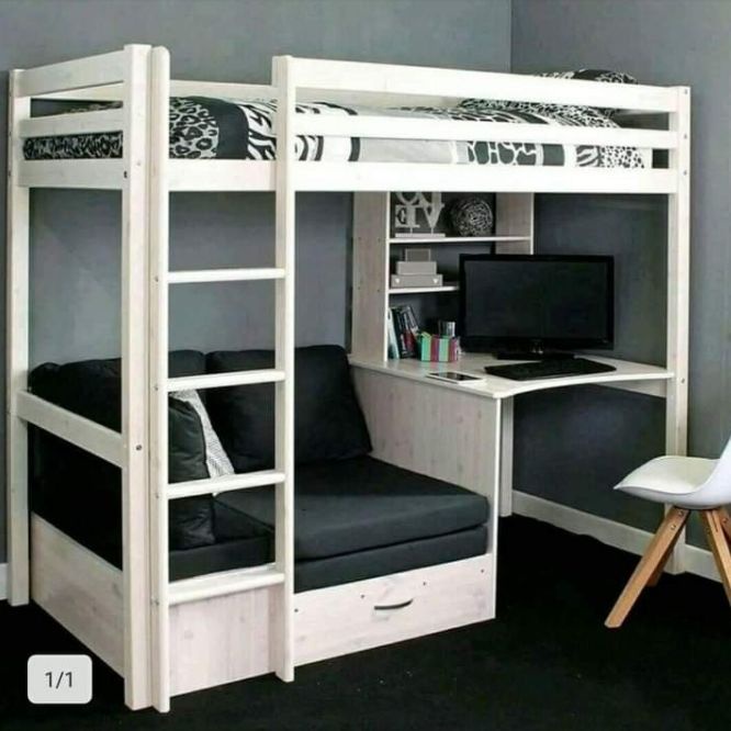 Dipan tingkat tempat tidur+ meja belajar cull jati