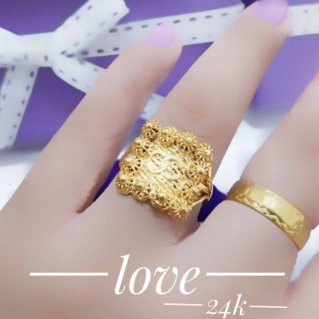 Cincin dilapisi emas 24 k terlaris