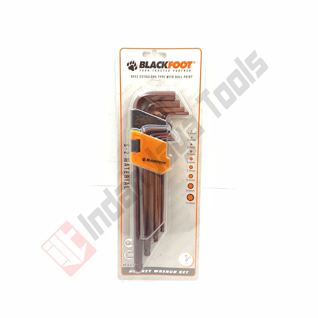 BLACKFOOT Hex Key Wrench Set 9 Pcs LONG BALLPOINT KUNCI L PANJANG