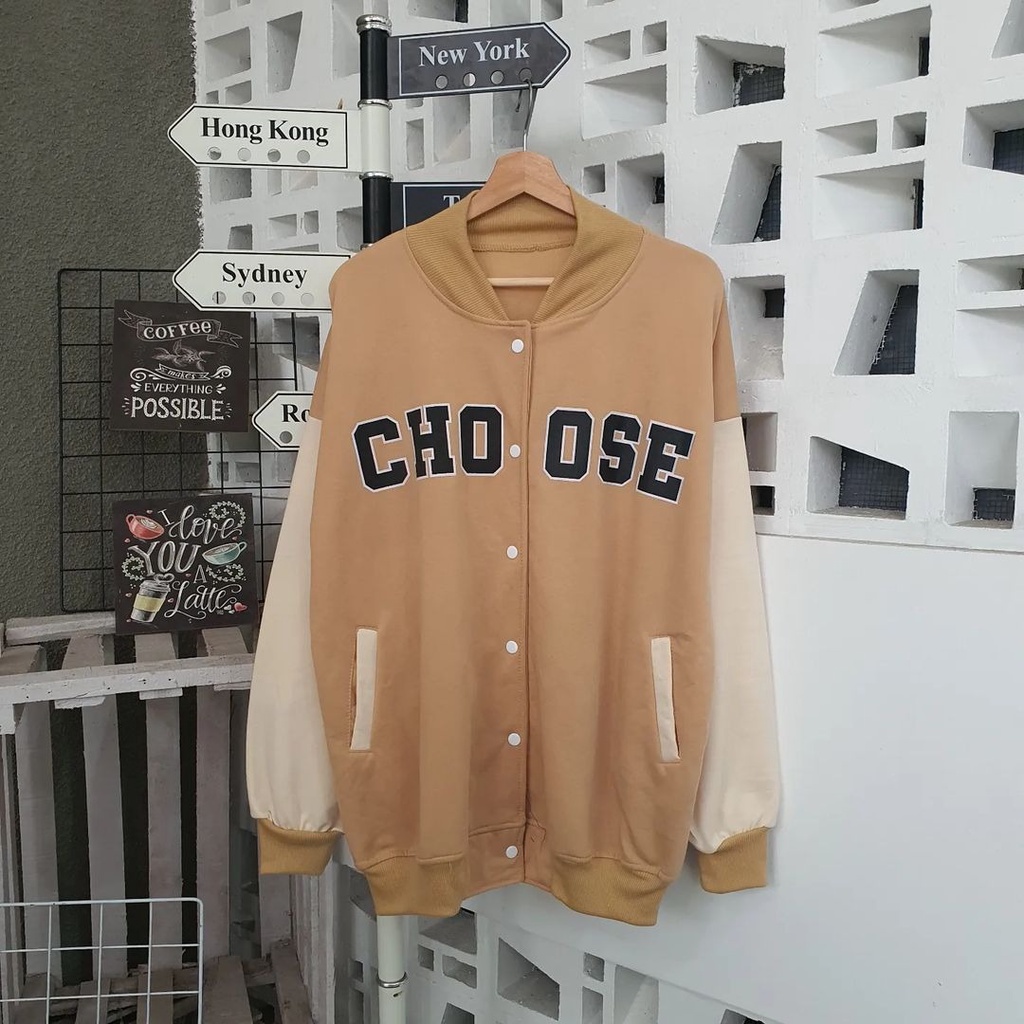 Choose oversize baseball | outer oversize | jacket baseball wanita