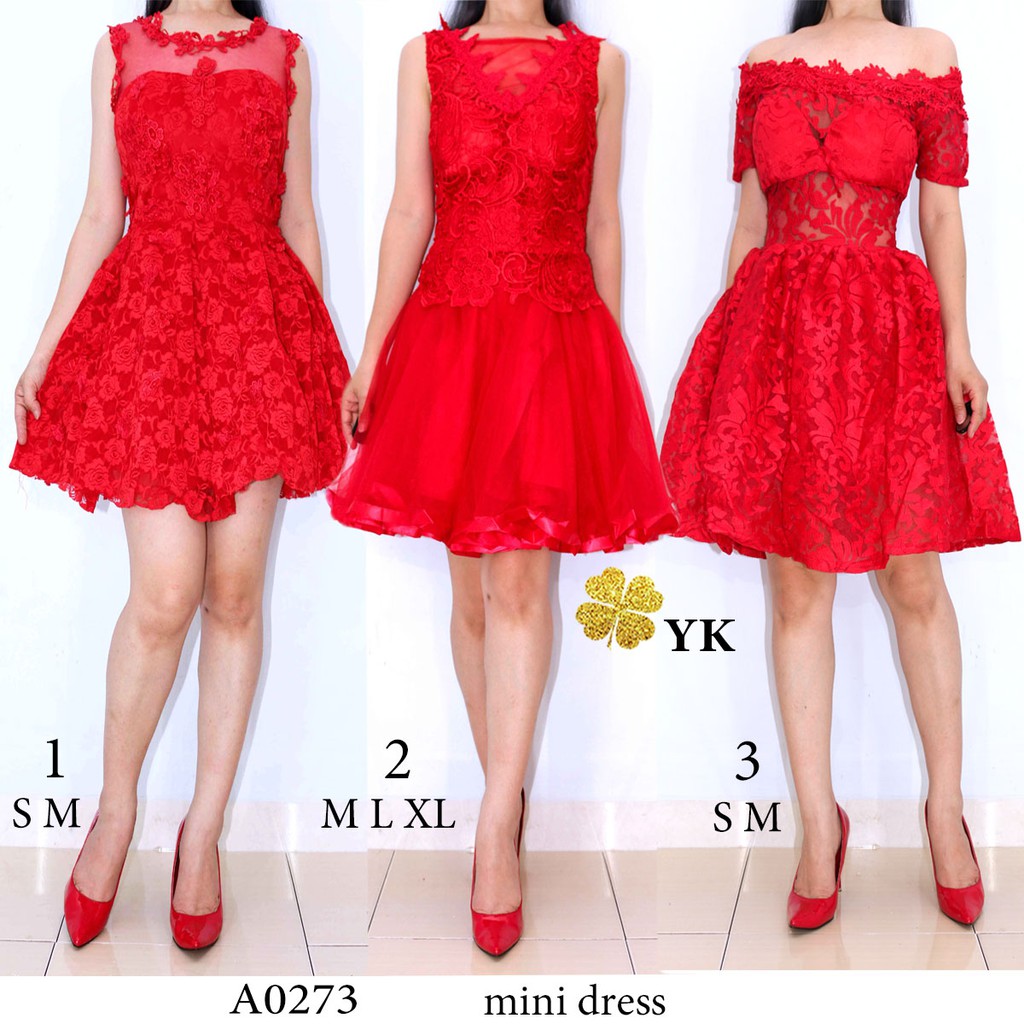 Ykdress minidress pesta brokat party import premium
