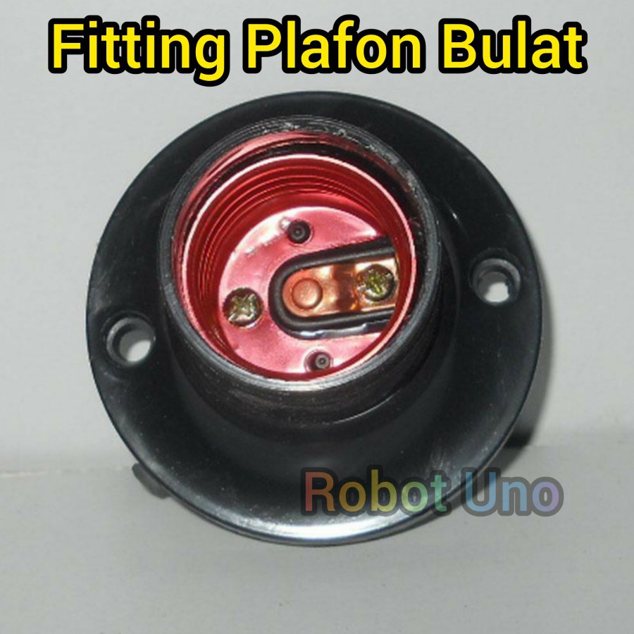 Fitting Plafon Lampu Bulat Hitam