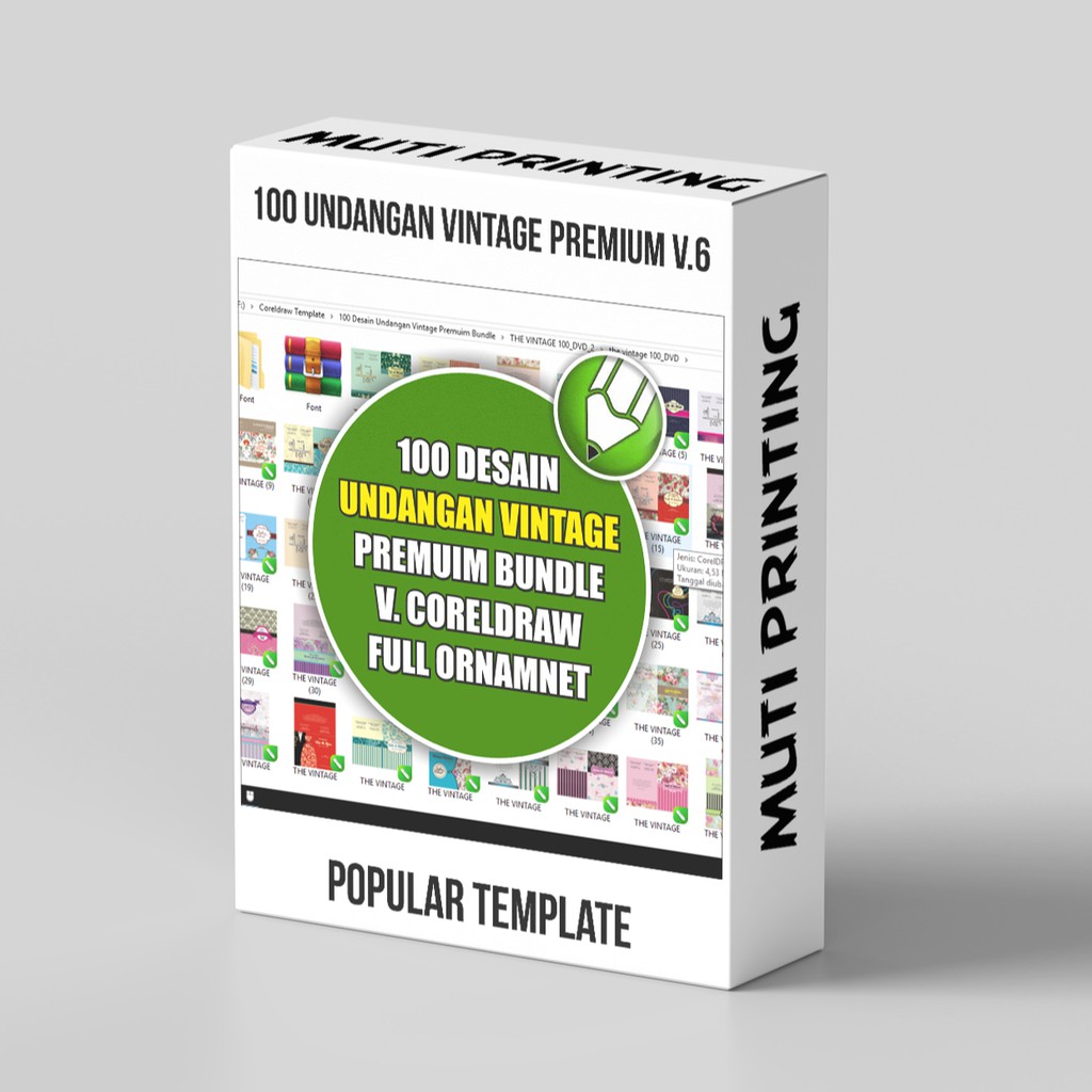 100 Undangan Vintage Premium V.6 Cdr Only - Coreldraw Template