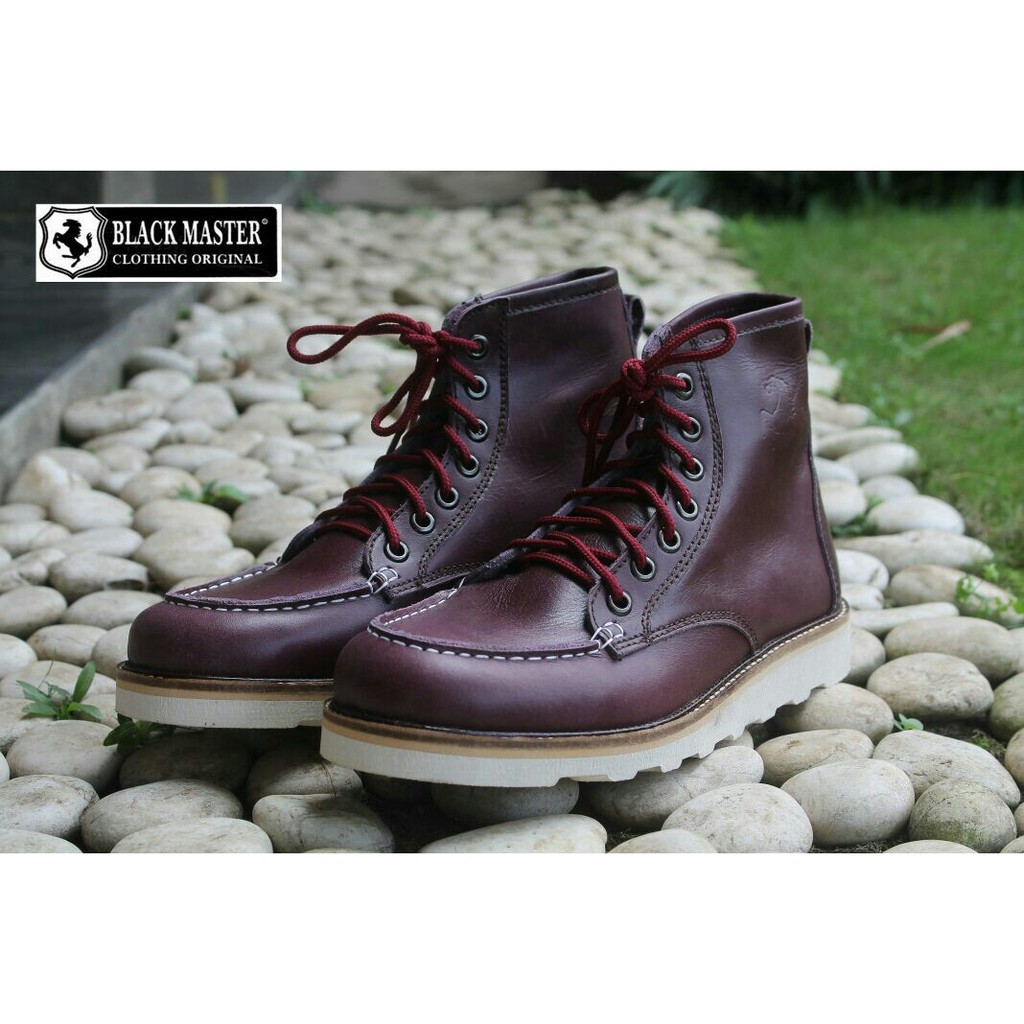 Sepatu Boots Pria Kulit Asli BLACK MASTER SPON ORIGINAL