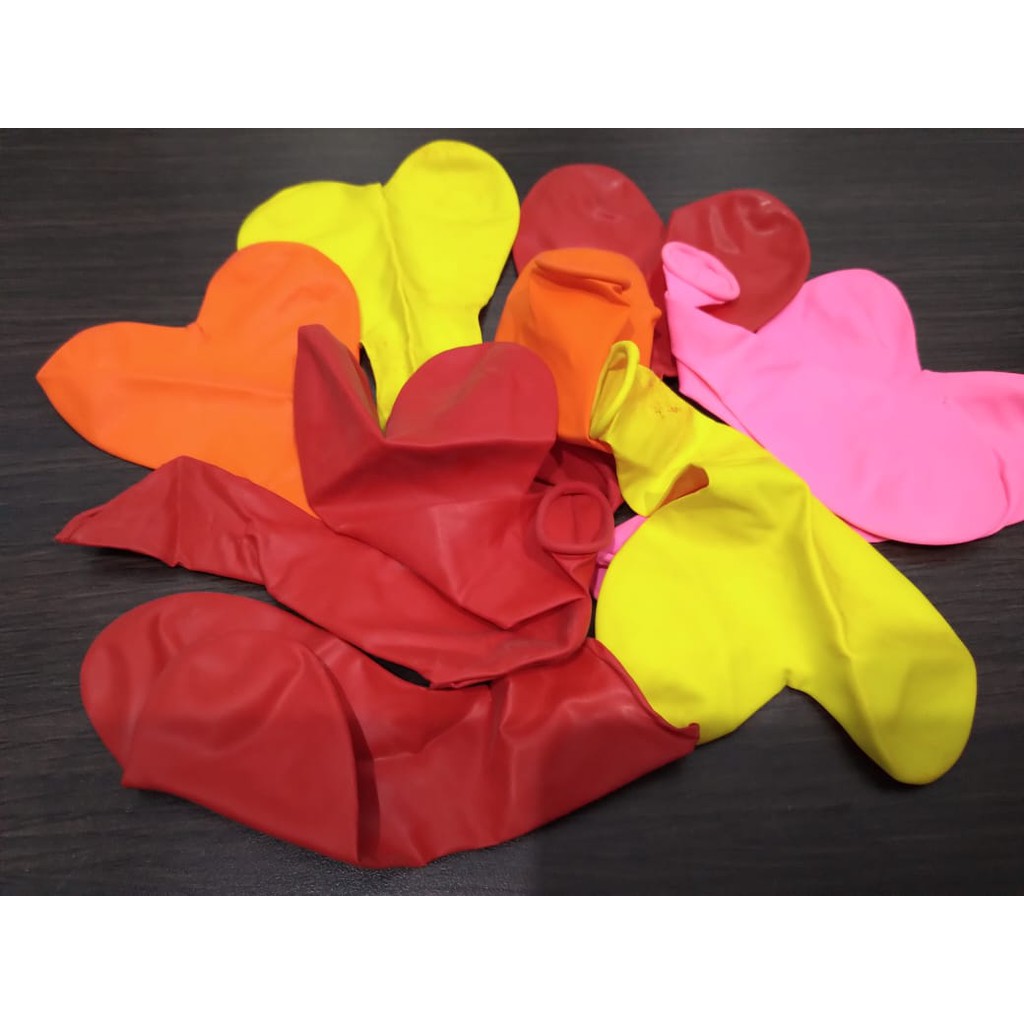 Balon Hati Polos Isi 10pcs mix warna/ campur warna /Balon Love /Balon Dekorasi /Balon Latex