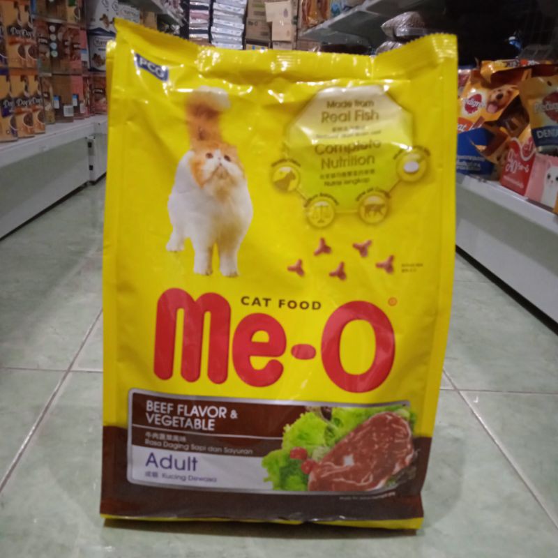 makanan kucing meo Beff &amp; flavor Vegetable 1,2kg- makanan kucing meo