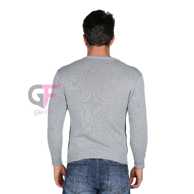 GIOFLO Pakain Sweater Rajut Pria Casual Modis Kombinasi Warna / SWE 658