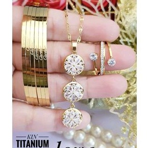 Titanium Set Perhiasan Wanita Gold 198222