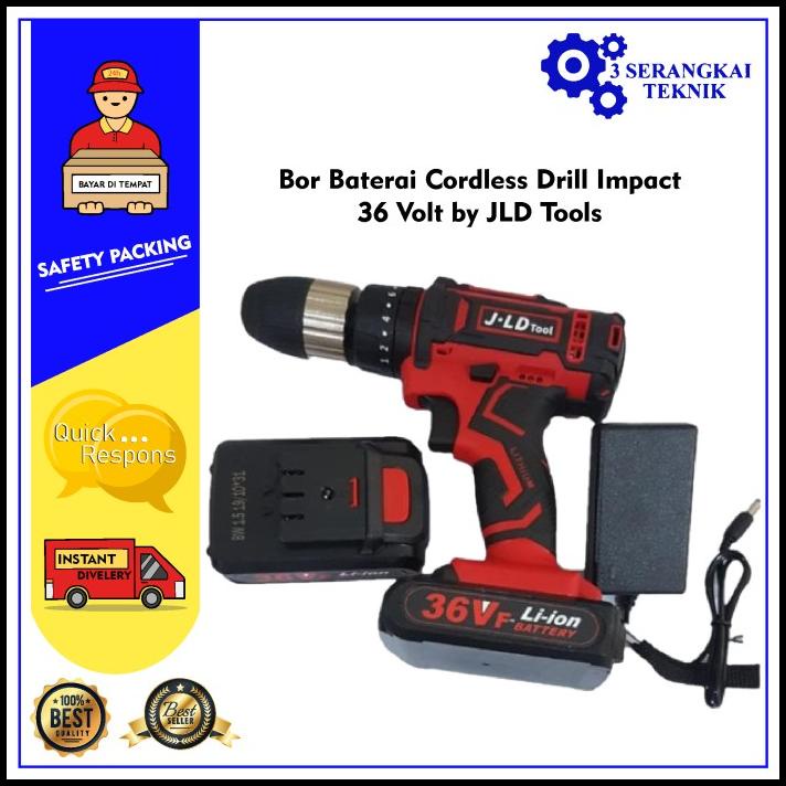 Bor Baterai Cordless Drill Impact 36 Volt By Jld Tools