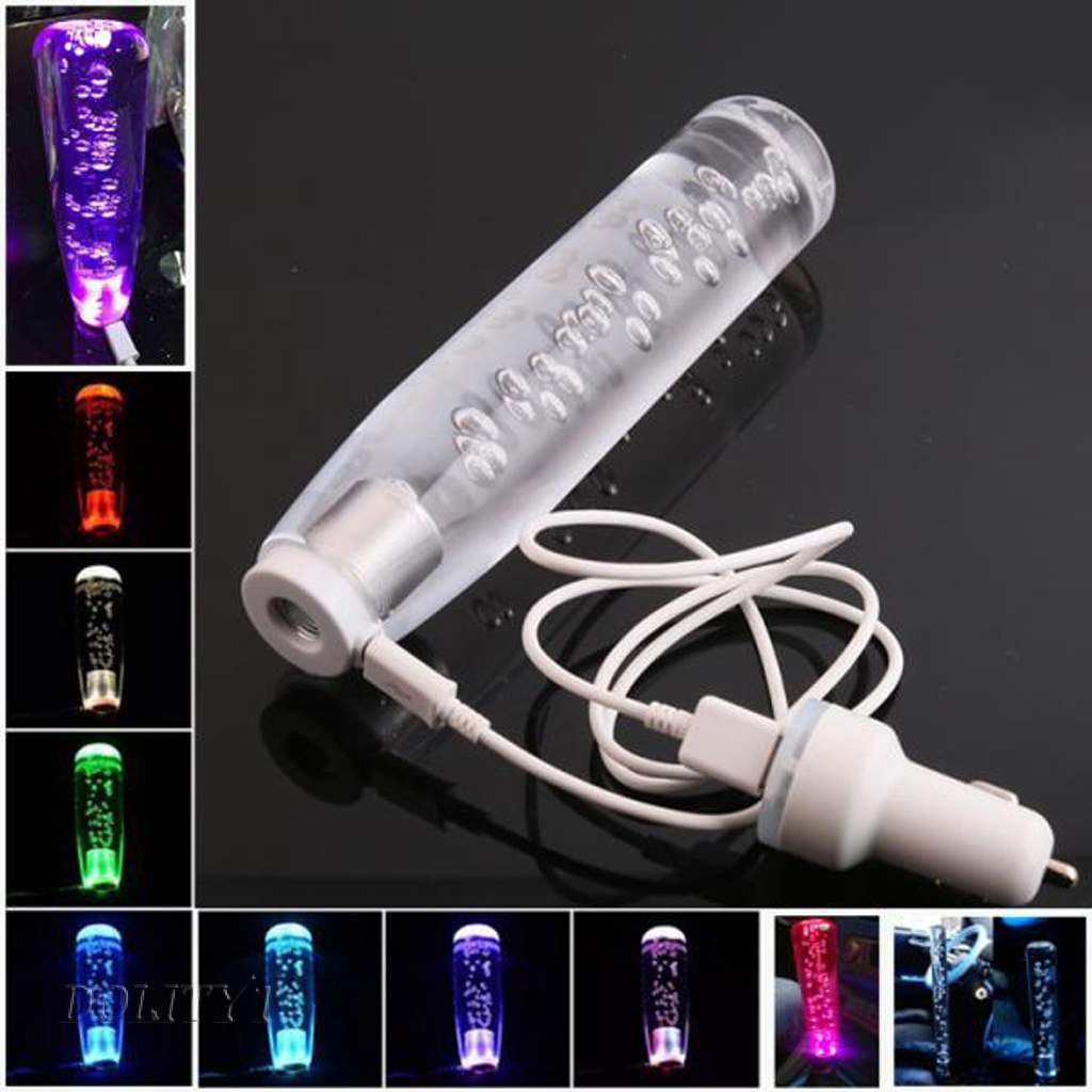 10 / 15 / 20 / 25 / 30CM Knob Tuas Perseneling Mobil Manual Universal Bentuk Gelembung Kristal Dengan LED Warna-Warni Gradasi