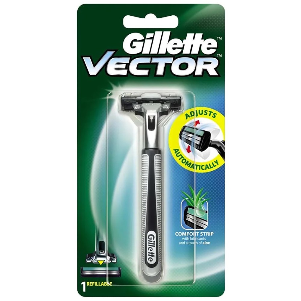 Gillette VECTOR Pisau Cukur Razor Alat Pencukur Bulu Rambut Kumis Jenggot