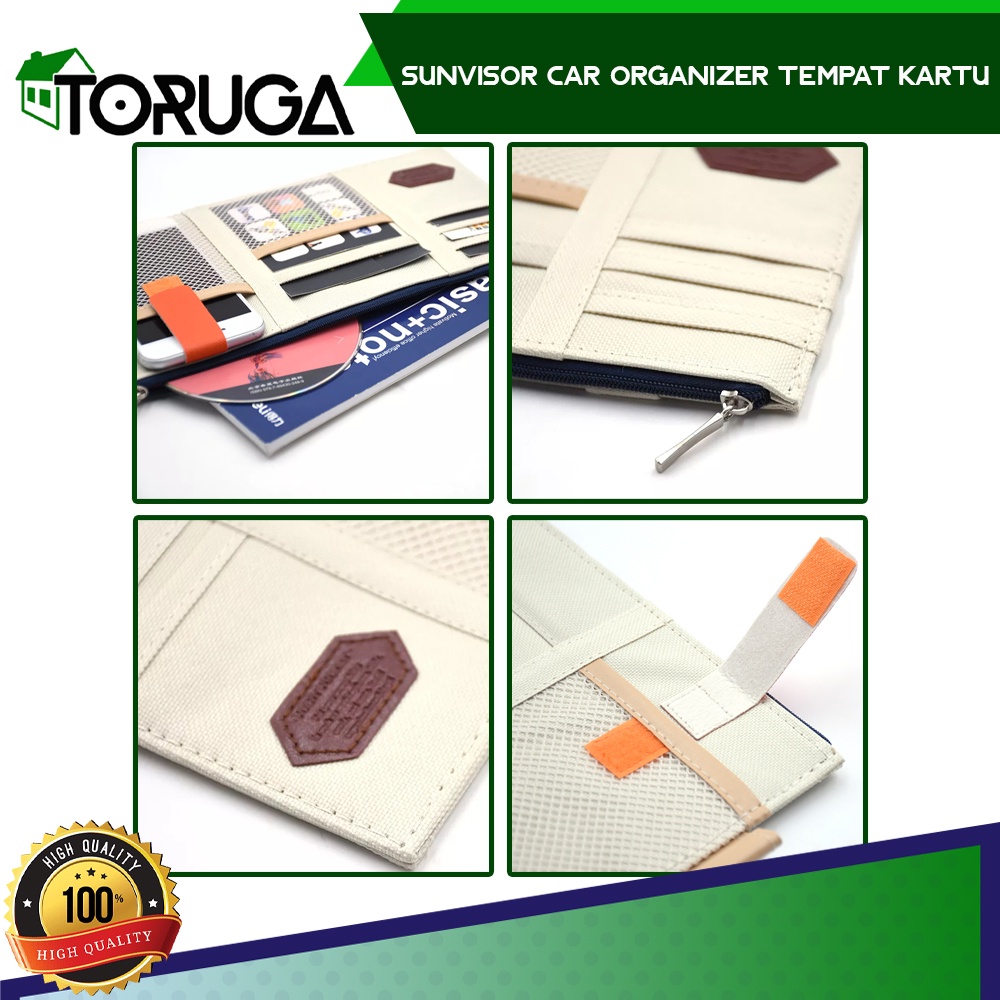 SUNVISOR CAR ORGANIZER TEMPAT KARTU EMONEY TISSUE PEN MOBIL SUN VISOR