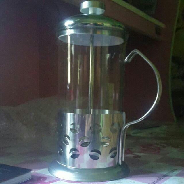 French Press Coffee & Tea Maker 600ml Motif Biji Kopi