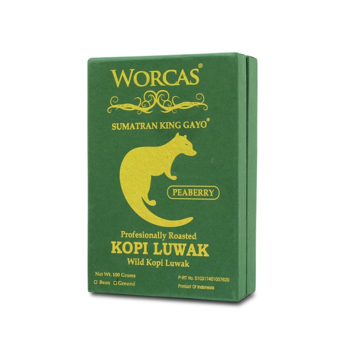 

Kopi Luwak Liar Peaberry Gayo 100gr - Med Gift Box - Bubuk/ Biji 猫屎咖啡