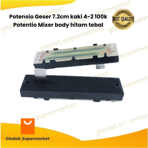 Potensio Geser 7.2cm kaki 4-2 100k Potentio Mixer 7,2 cm body Hitam Tebal