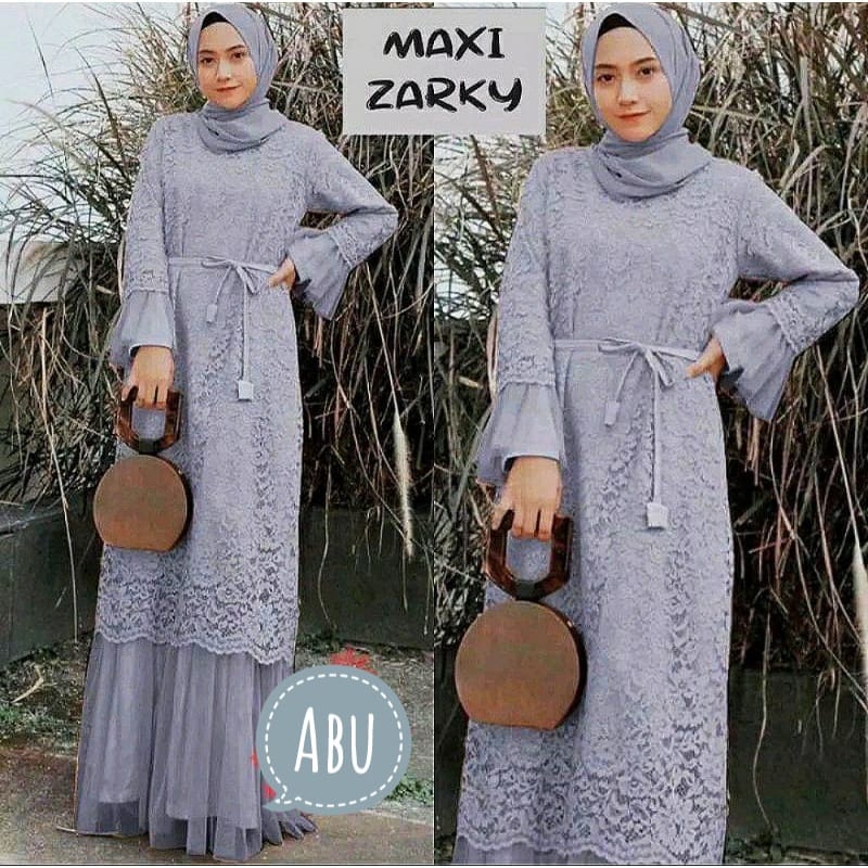 BJ - Maxi LARKI Wanita Bahan Brukat Tulang Corneli - Size M L XL XXL - Gamis Dress Brukat Pesta Kondangan - Fashion Muslim