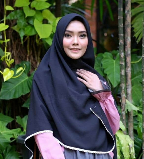 HIJAB JILBAB INSTAN SEGIEMPAT RENDA CANTIK