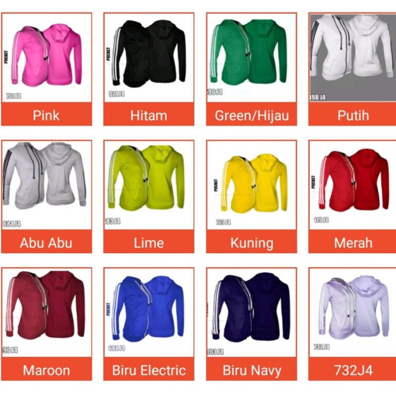 Jaket Hoodie Kode J4 Sixpack Olahraga