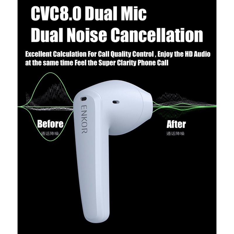 Qualcomm QCC3020 APTX Enkor Lilypods Dual Mic TWS Bluethooth Earbuds