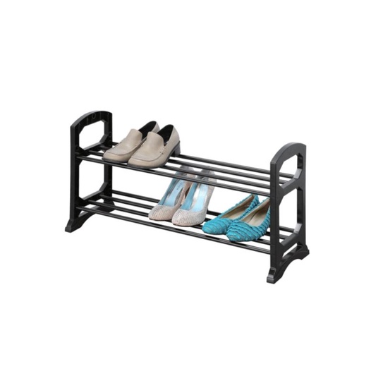Krisbow Rak Sepatu Stackable 2 Tingkat - Hitam