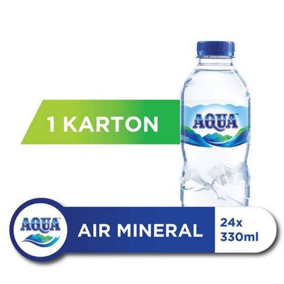 Aqua botol mini / air mineral 330ML 1 dus isi 24botol