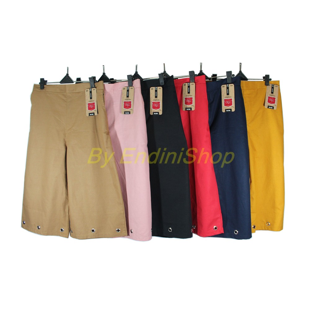 Celana 7/8 Wanita Kulot Model Bot Ring Numia Bahan Katun Sigaret Premium