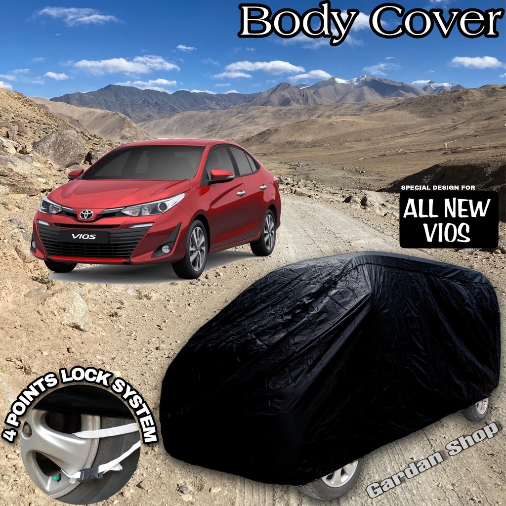 Sarung Mobil ALL NEW VIOS Hitam POLOS Body Cover All New Vios Full Black