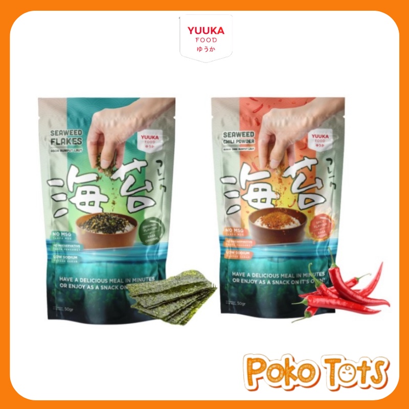 Yuuka Food Seaweed Flakes 50gr Abon Rumput Laut Nori Non MSG