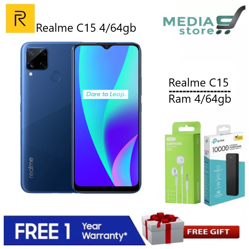 Realme C15 Ram 4/64gb GARANSI RESMI - 4/128GB - Abu-abu