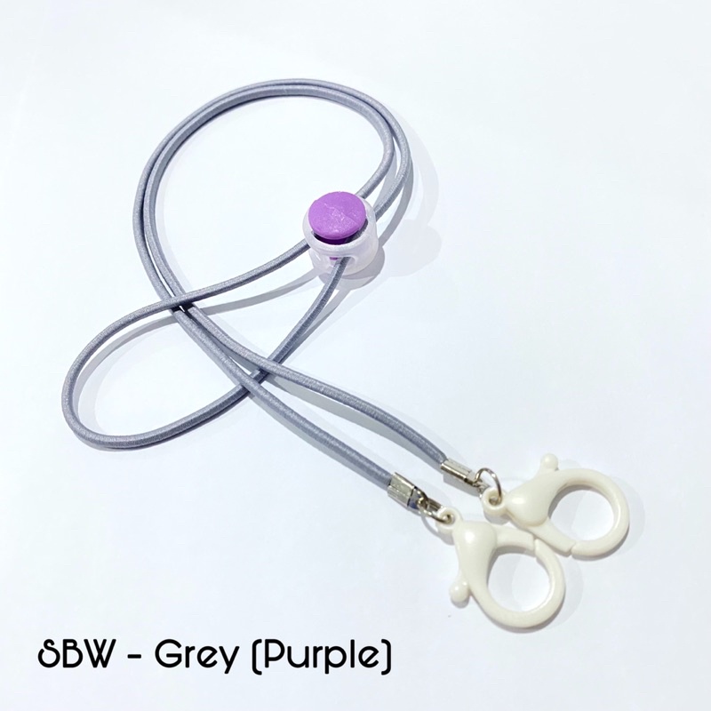 Kalung Tali Masker Pria Wanita Stopper Warna Elastis / tali elastis ulir / Strap Mask 2in1 Konektor Masker hijab headloop