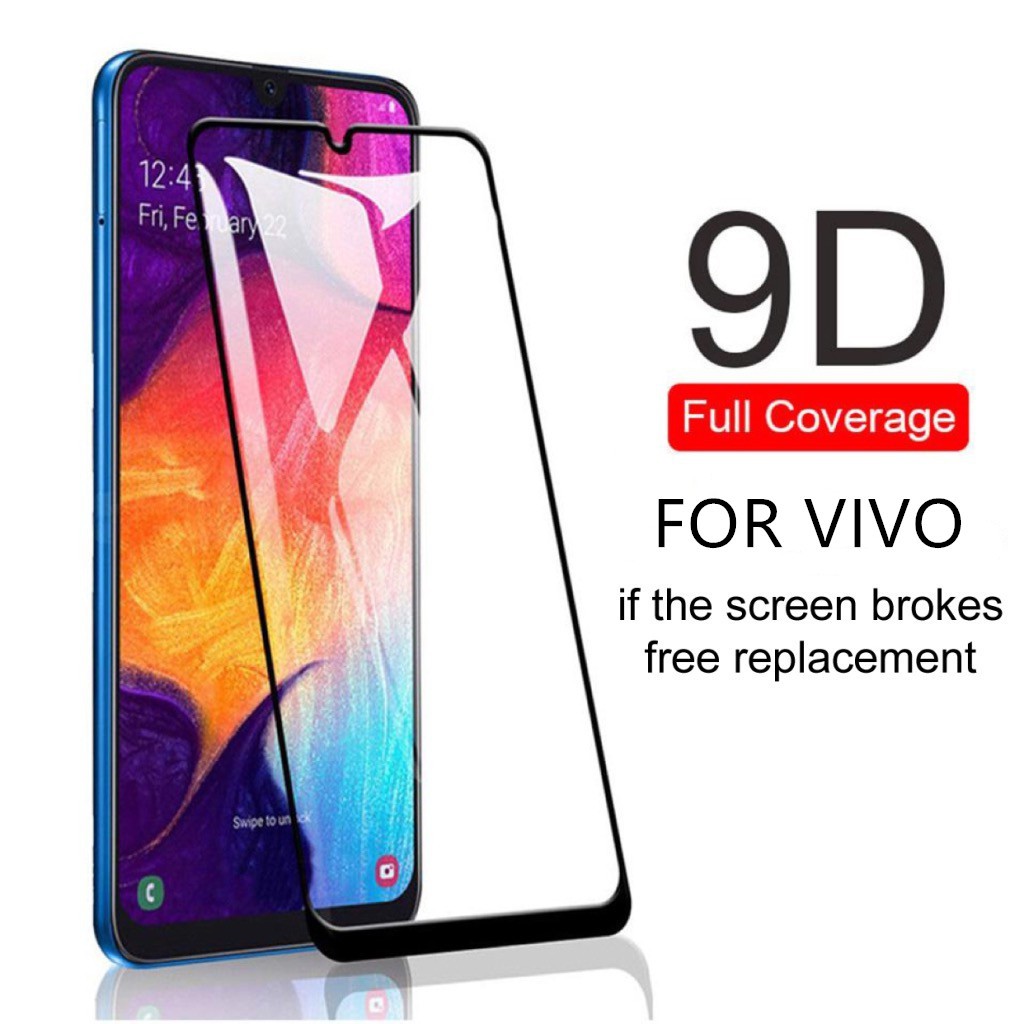 Tempered Glass 9D Full Cover Vivo Y91 Y93 Y95 Y91i Y91C Y11 2019 Y83 V11 PRO V11I Y81 Y81S Y85 V9 Y71 X50 Y70 Y70S Y20 Y20i Y30