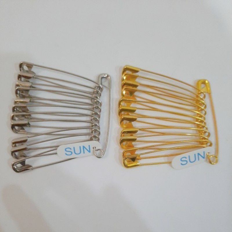 Peniti Besar Stainless isi 12 pcs Peniti JUMBO Merek Sun