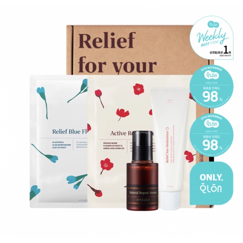 HYGGEE Natural Repair Serum Relief Sun Moisturizer Set