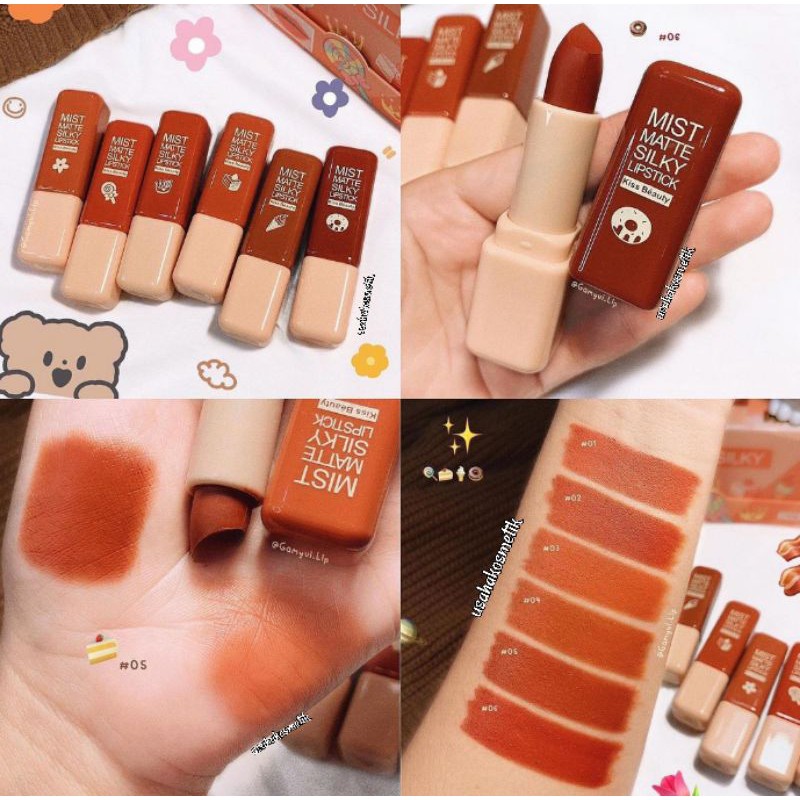 ECER LIPSTIK MATTE SILKY | LIP BALM  MAGIC  WATERPROOF KISS BEAUTYNO.35857-03 | 2933-03