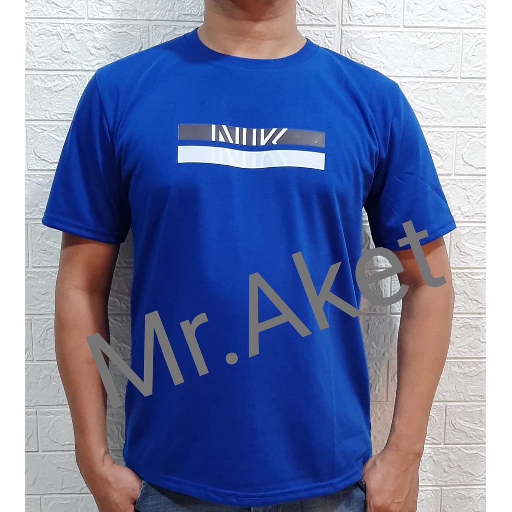 mr.aket!! Kaos pria lengan pendek motif NK distro bahan katun ukuran L. XL