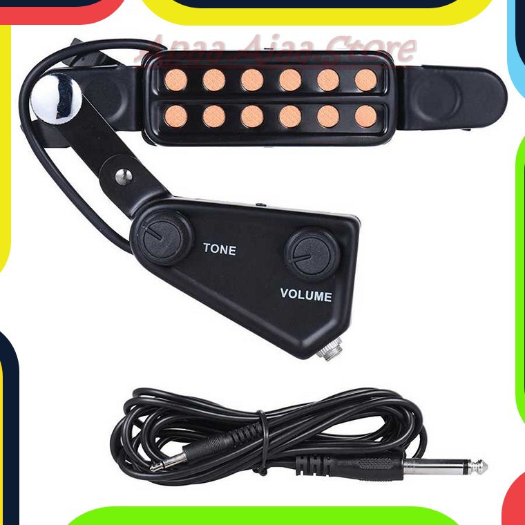 Bayar Ditempat taffSTUDIO Pickup Gitar Akustik 12 Hole dengan Volume Control P-011