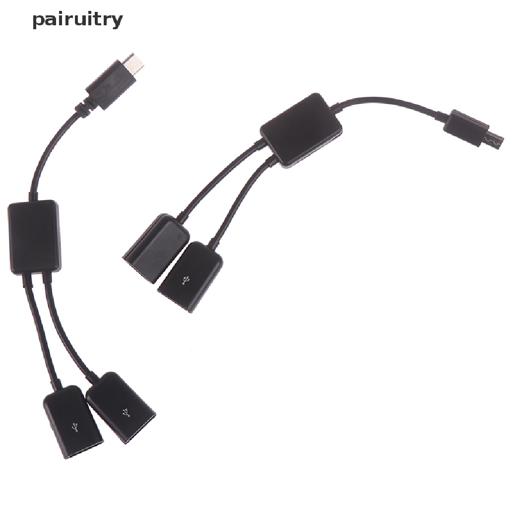 Kabel adapter splitter y Micro usb Tipe c to 2 otg dual female