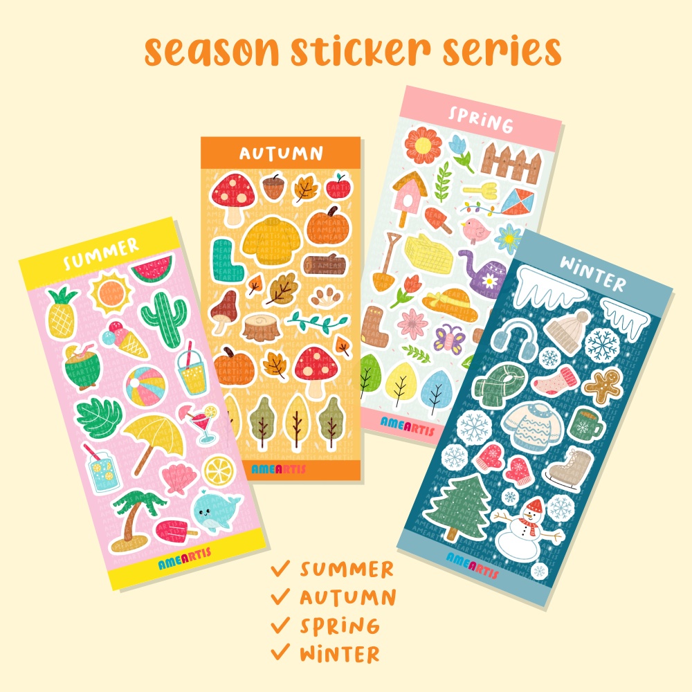 

Ameartis Season Series Sticker Sheet | summer, spring, autumn, winter