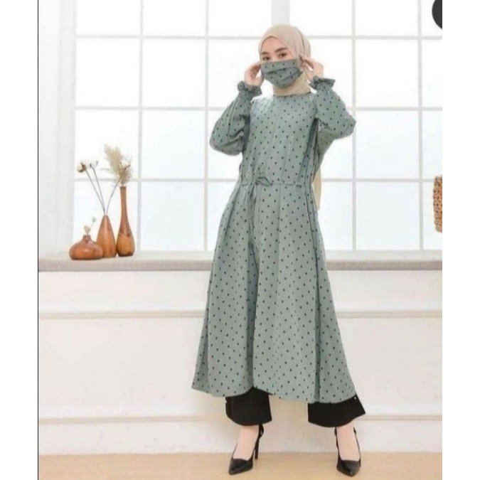 Tunik Polkadot dan Tunik Kotak-Kotak Scoits Square Jumbo