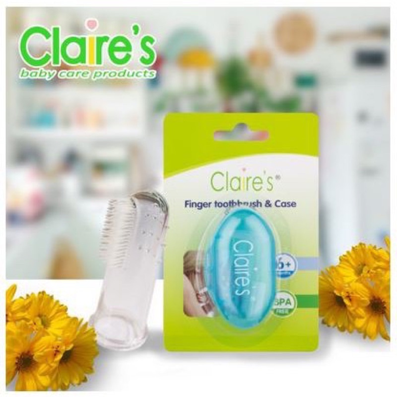 Claire's Finger Toothbrush with Case - Claires Sikat Lidah Bayi Dengan Box Penyimpan Premium