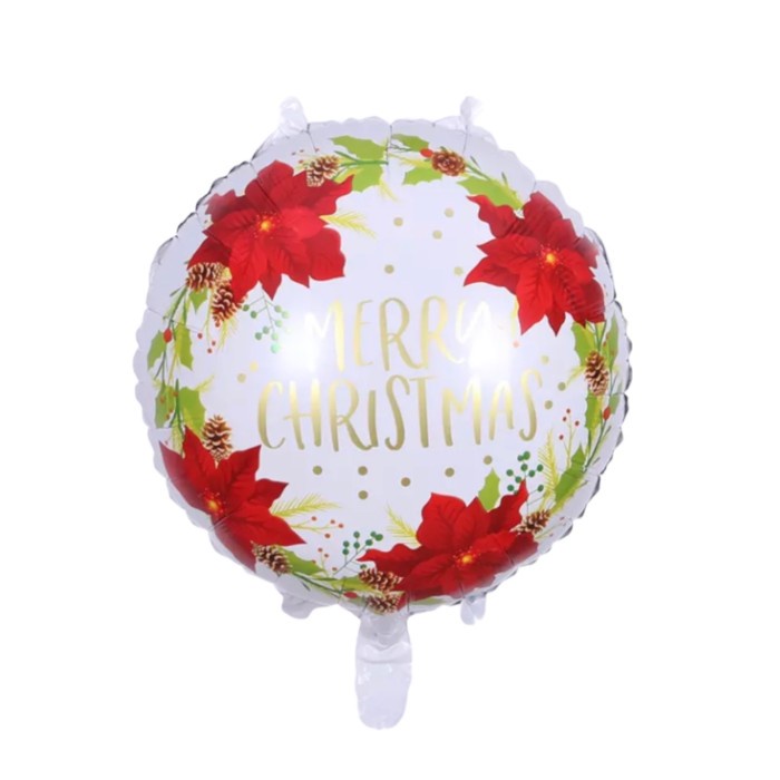 Balon Bulat Natal Merry Christmas / Balon Santa Snowman Christma - A