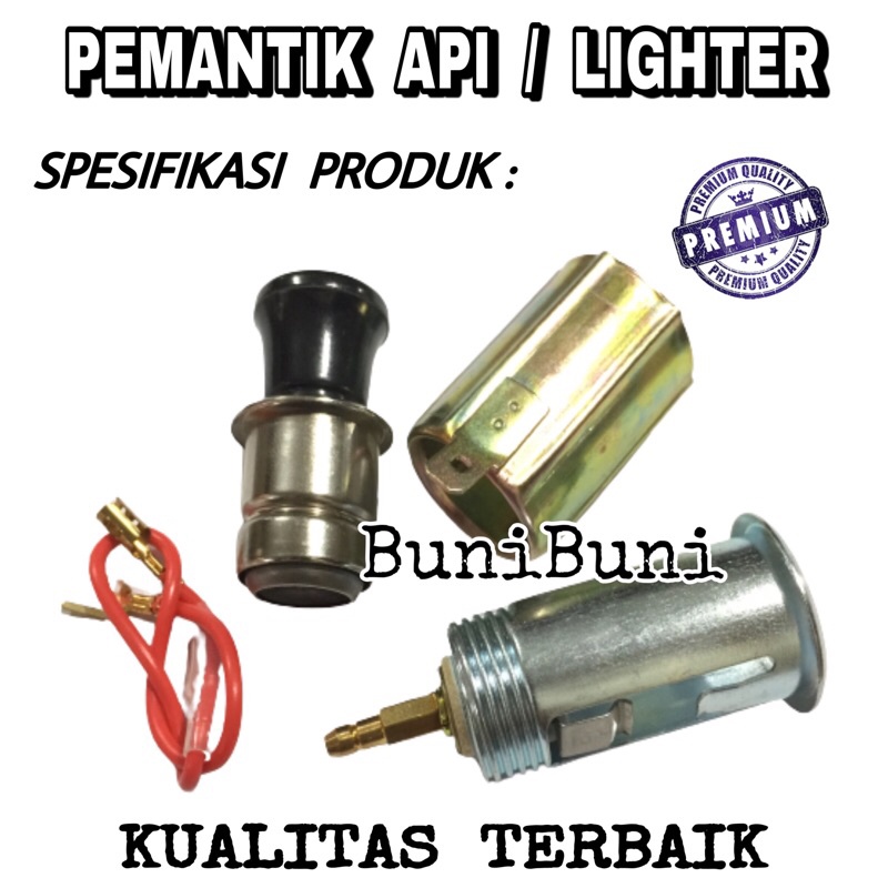 Pemantik Api / Colokan Korek Rokok / Cigarette Lighter Untuk Mobil 12 Volt &amp; Truk 24 Volt Universal